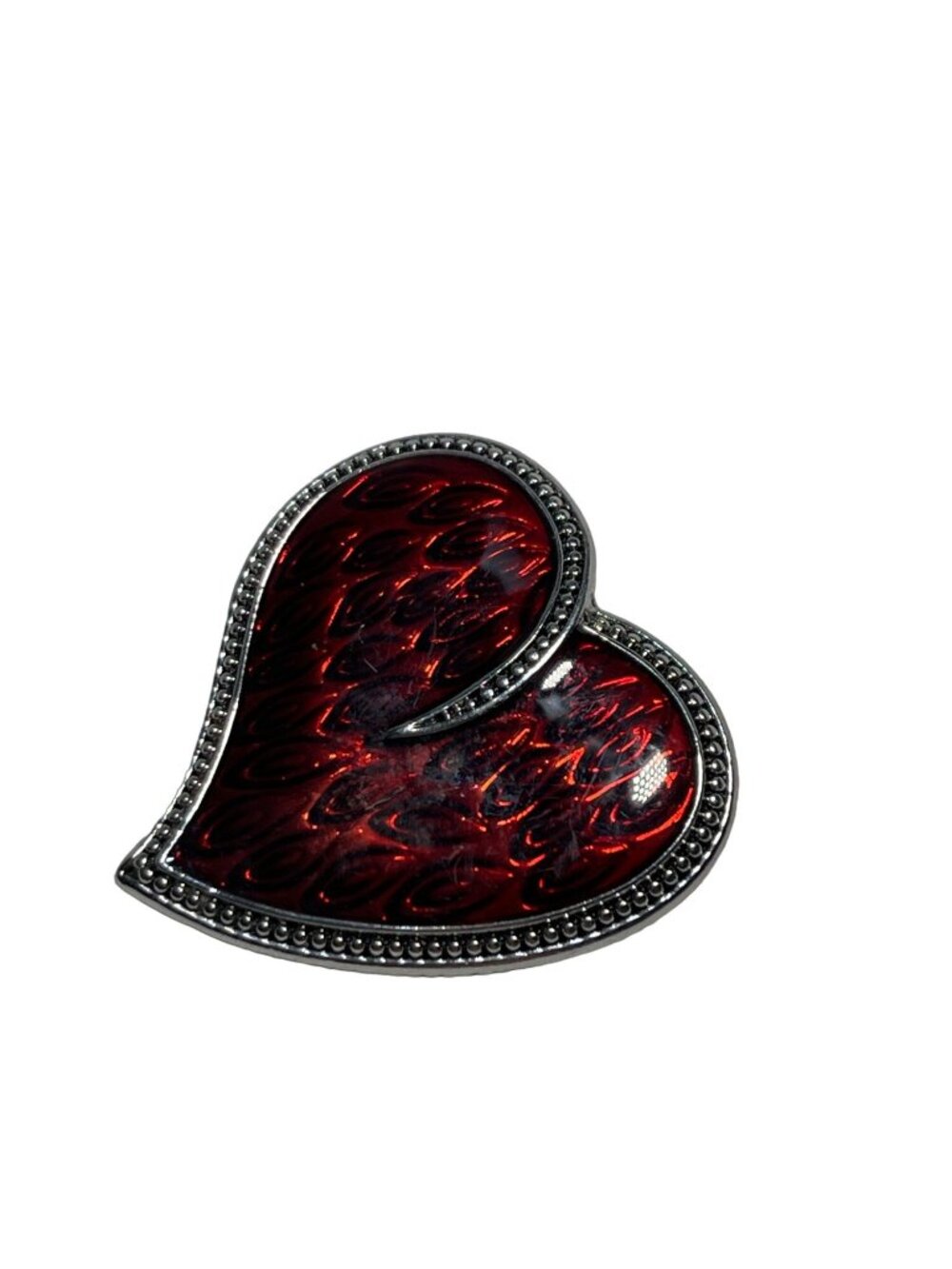 Lia Sophia Enameled Red Heart Slide Pendant 1.25 inch Love Valentines